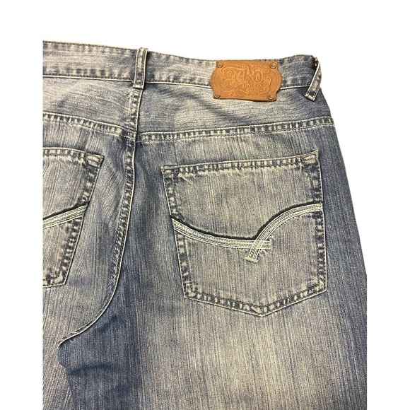 ECKO UNLTD Vtg Jeans Mens 34x32 Baggy Fit Wide Leg Medium Wash Skater Hip Hop - Picture 2 of 10